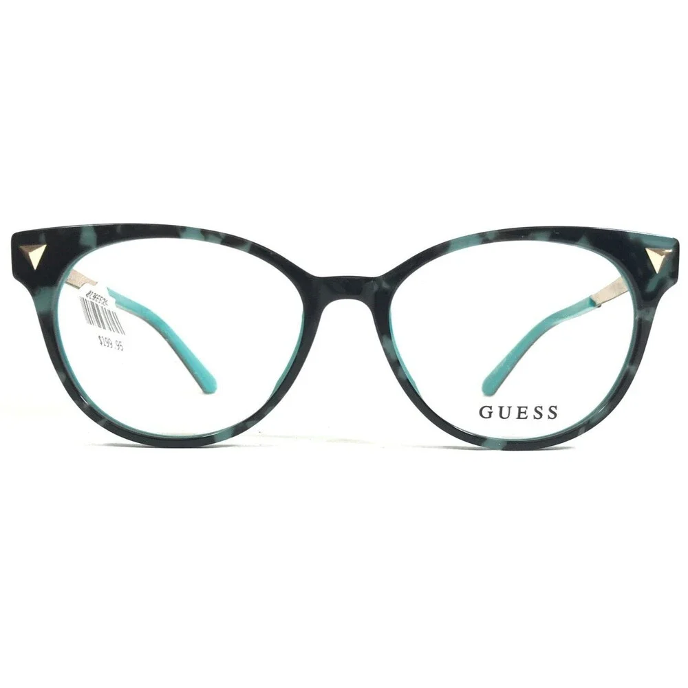 Guess Eyeglasses Frames GU2799 095 Black Blue Gold Round Full Rim 52-16-140